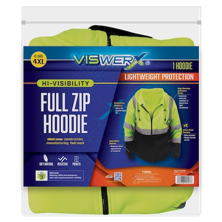 Viswerx Hi-Vis Full Zip Hoodie - ANSI CL2 4XL 127-22047